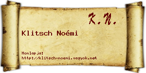 Klitsch Noémi névjegykártya